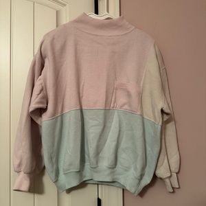 Vintage pastel mock neck sweatshirt